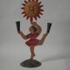 Vintage candelabra candle holder in hand-painted metal Netherlands 70s sun dancer