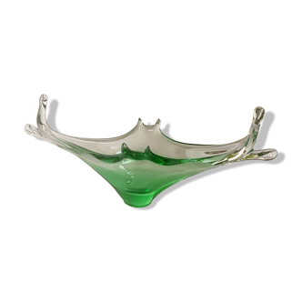 Green Murano glass gondola - Sommerso