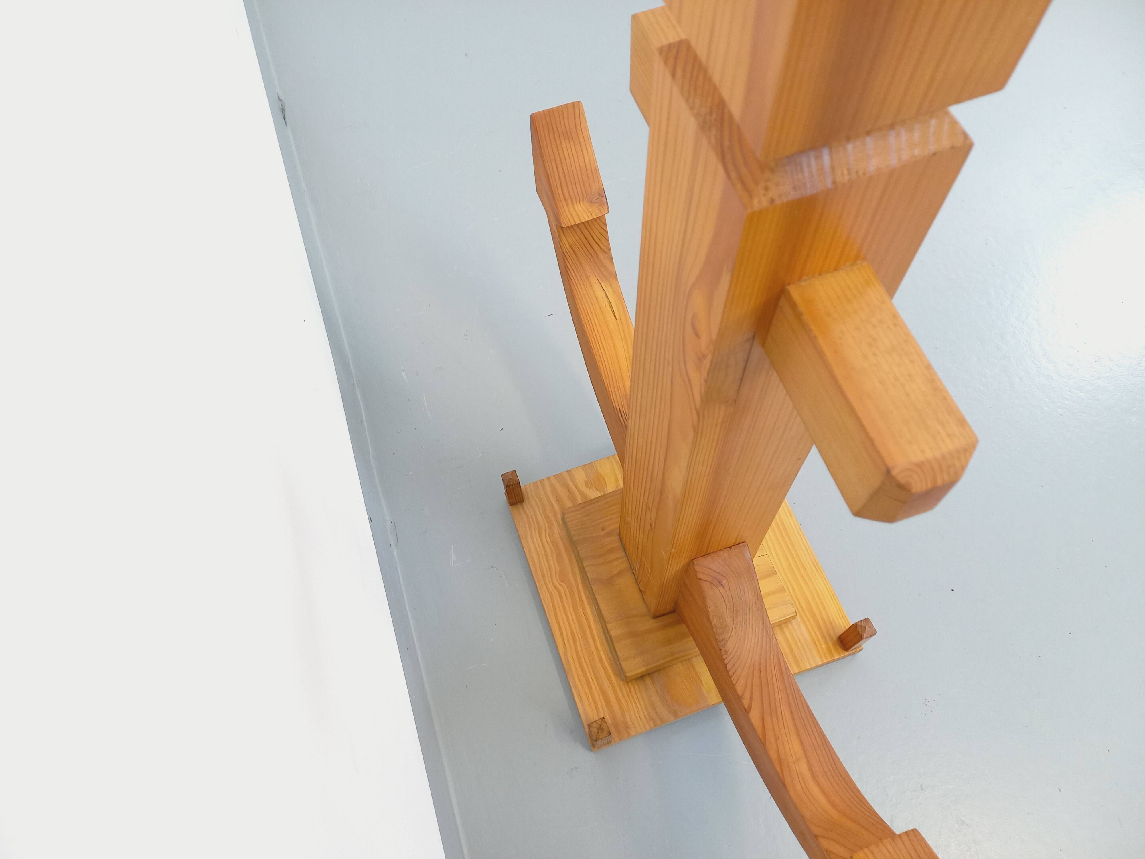 Large vintage decorative anchor in pine wood