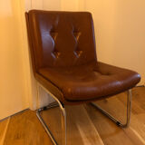 Chauffeuse en cuir marron