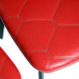 Set of 4 red quilted skai chairs year 50