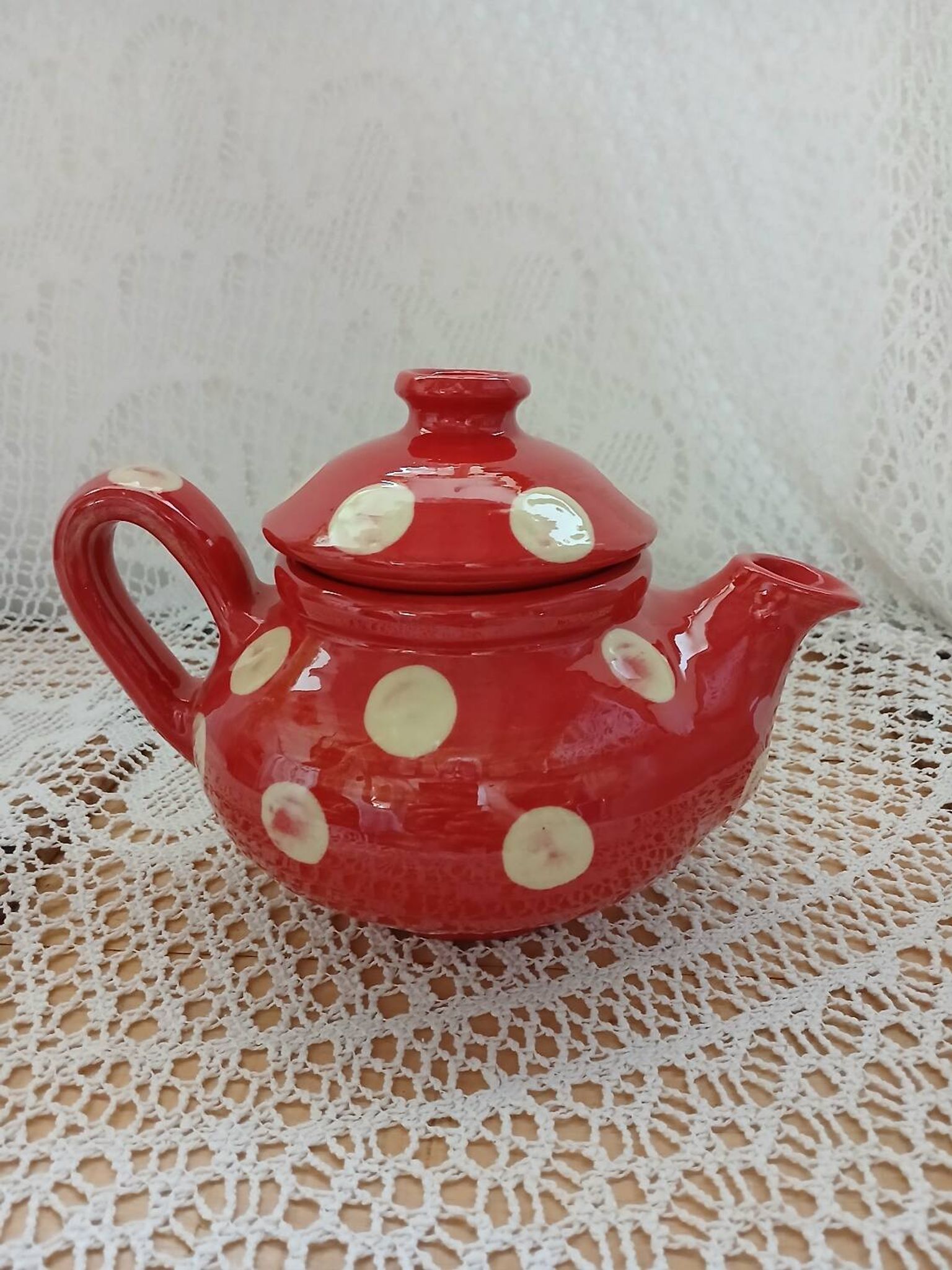 Handmade pottery teapot