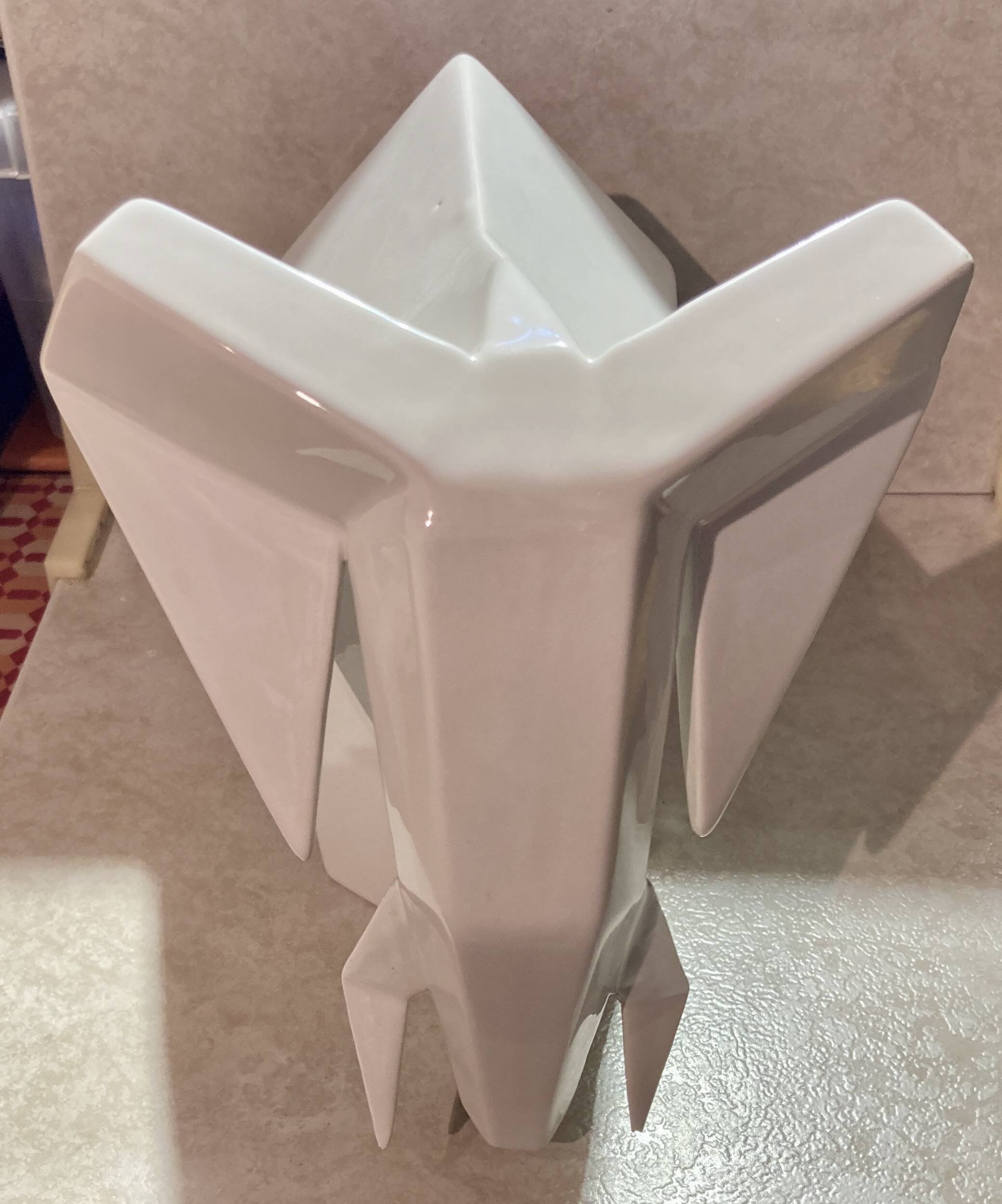Cubist animal sculpture Ceramic elephant signed Rodrigo Solorzano