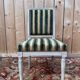 Set of 6 Louis XVI style chairs – Painted wood & striped velvet