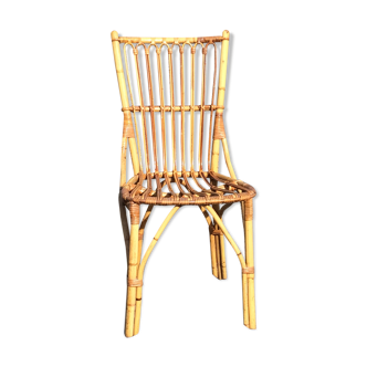 Vintage bamboo and rattan chair - 70s