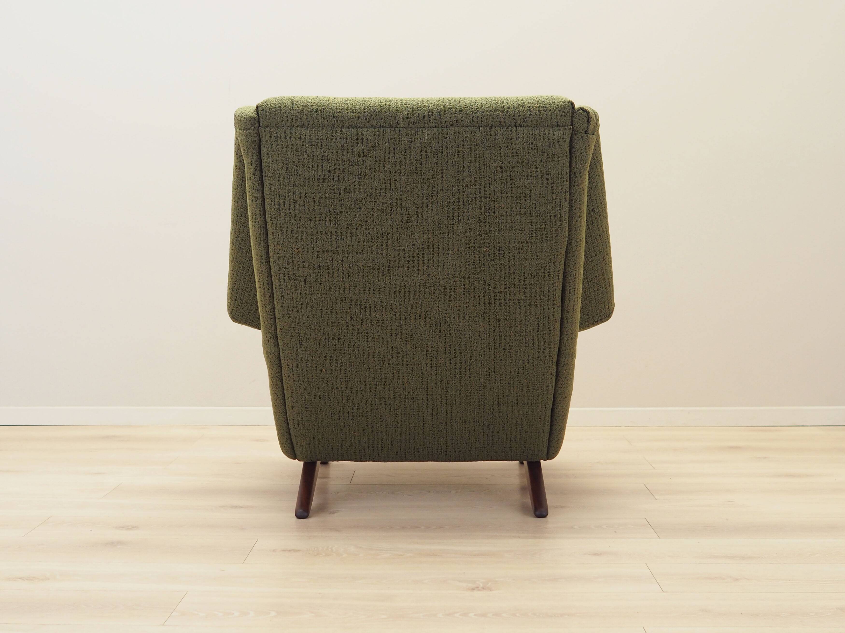 Green armchair, Danish design, 1970s, manufactured by Horsens Møbelfabrik