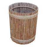 cache pot vintage en rotin année 50