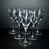 Set of 6 BEAUBOURG red wine glasses in Sèvres crystal signed H20cm