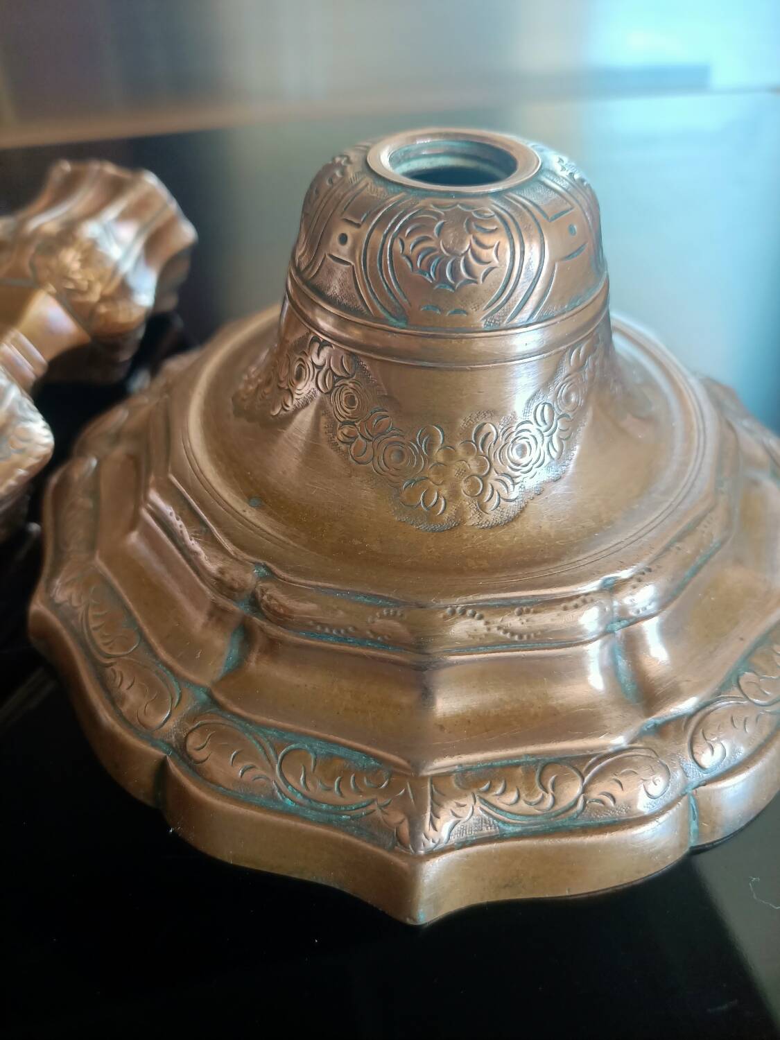 18th century chiseled bronze candlestick