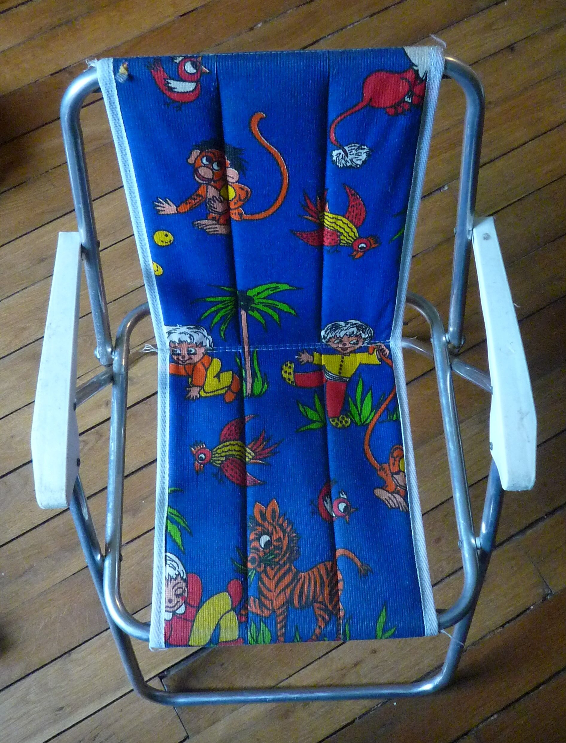 Folding camping children's chair, vintage 1970s