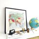 Vintage map Asia China Japan India USSR 43x43cm from 1950