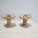 Pair of vintage jasper stone candle holders