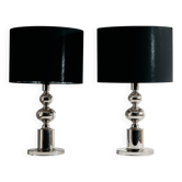 Lampe de table chromée, lot de 2