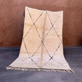 Moroccan rug Beni M'Rirt white - 161 x 280 cm