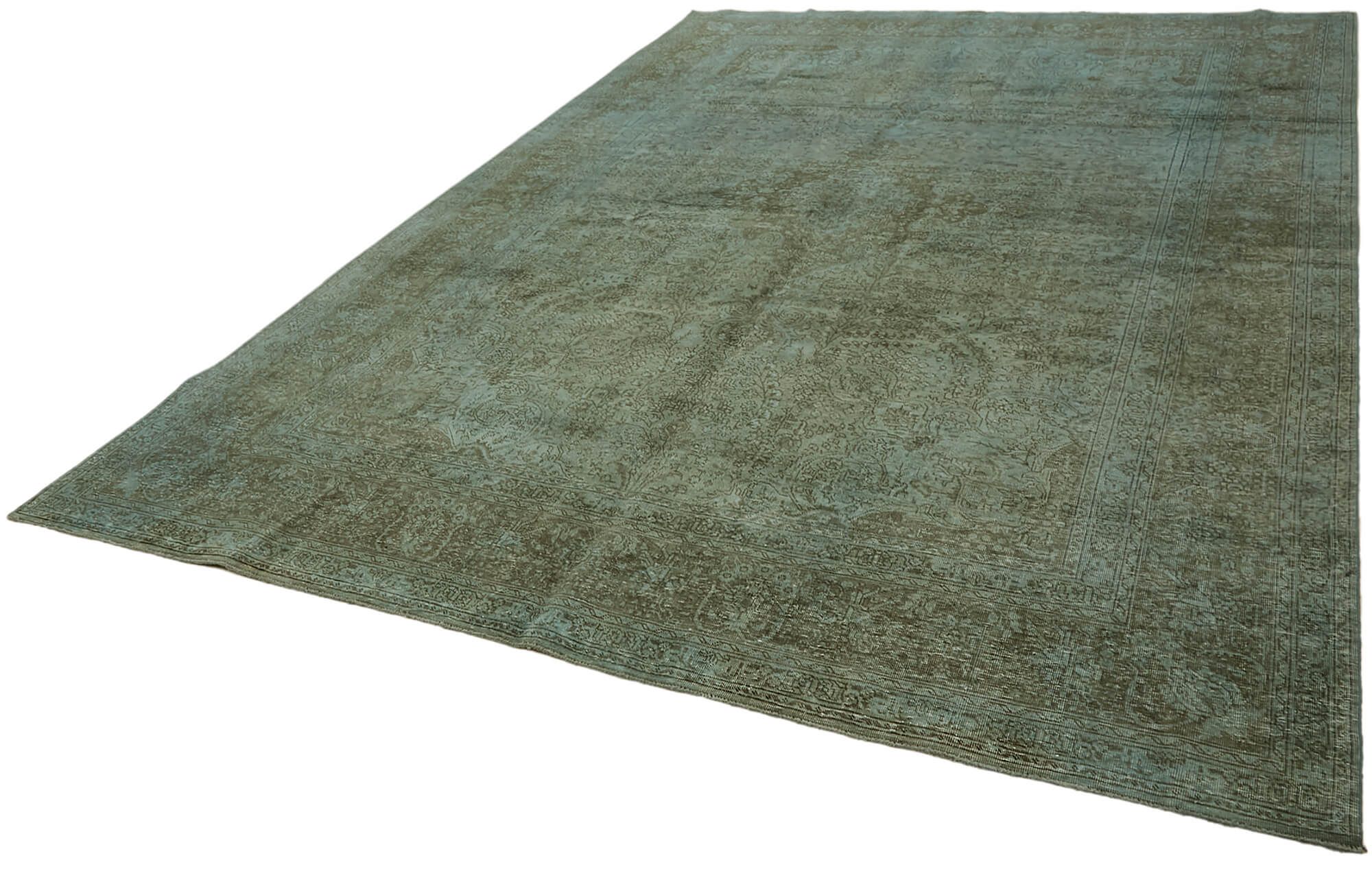 Hand-knotted anatolian antique 1970s 246 cm x 349 cm blue wool carpet