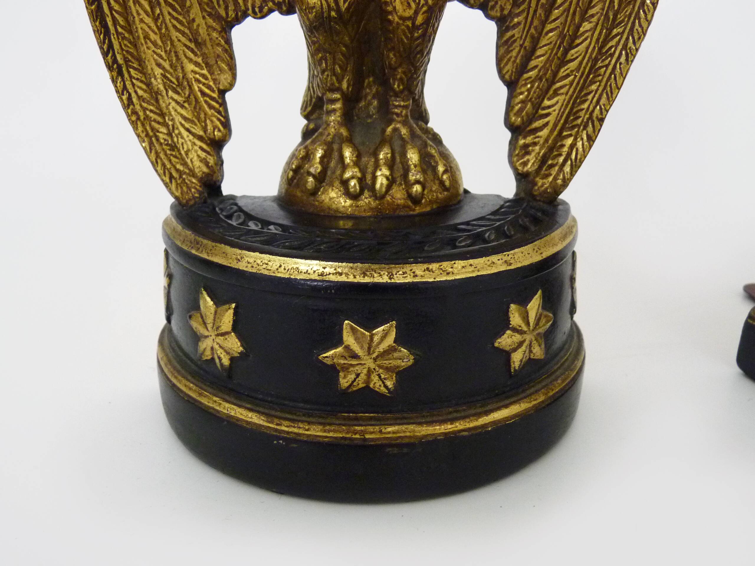 Pair of Hollywood Regency golden eagle bookends by Borghese. 60s