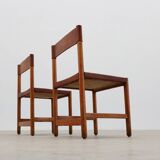 Pair of wood and leather Spanish chairs by Jordi Vilanova, ca. 1960