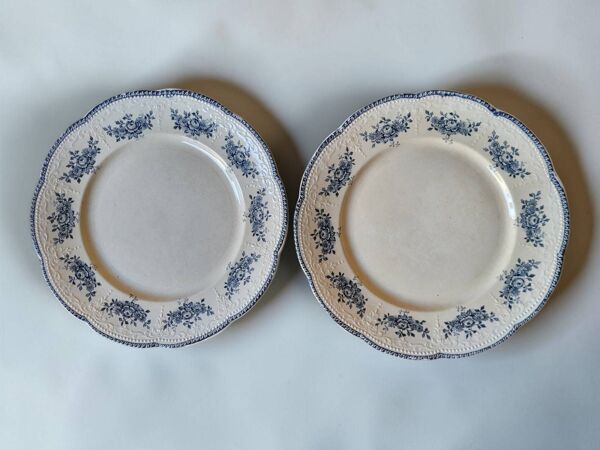6 assiettes plates Badonviller modèle Richelieu