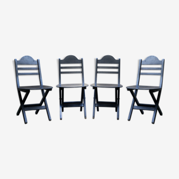 Black folding chairs