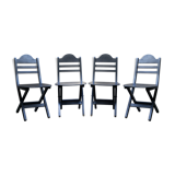 Black folding chairs