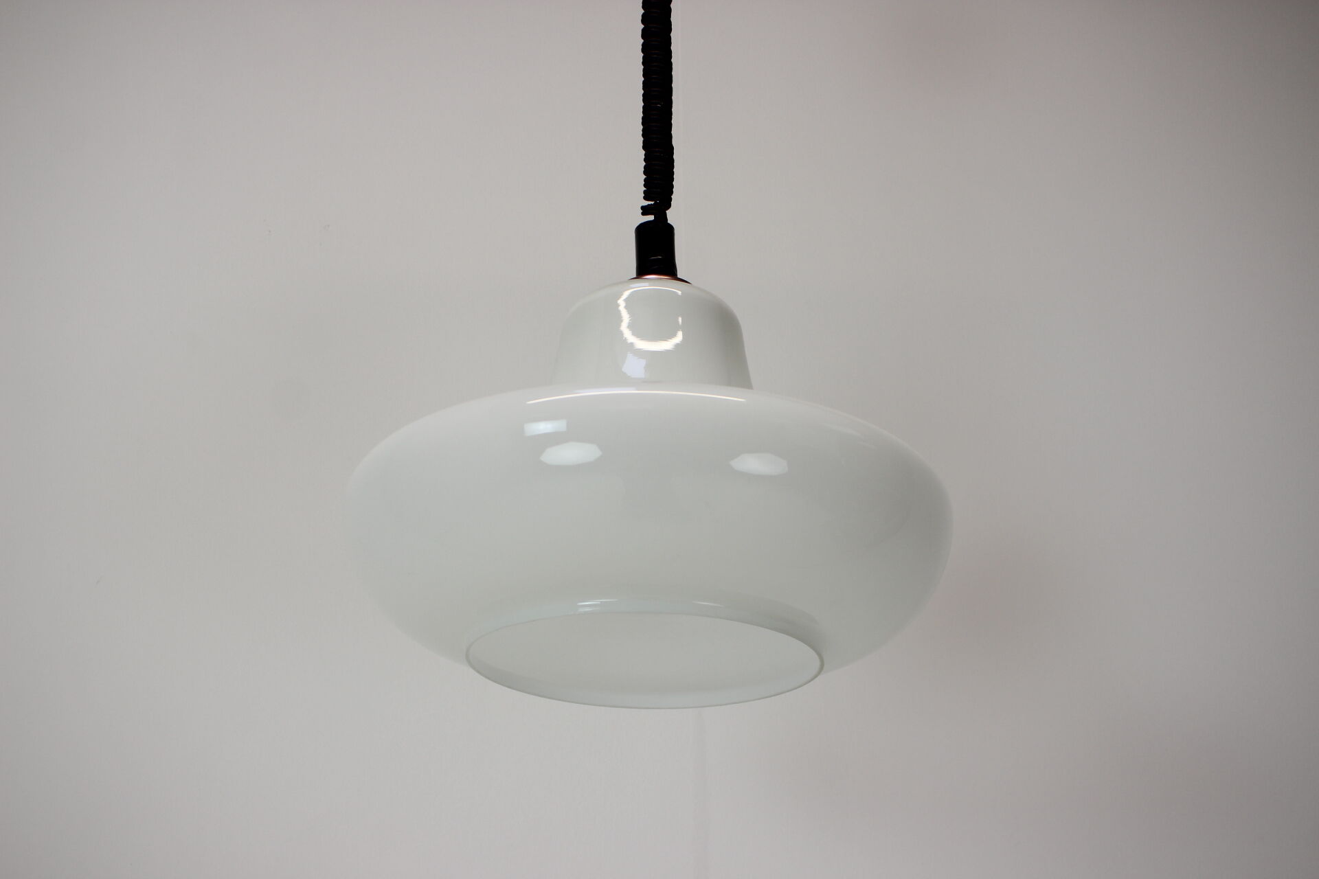 Mid-century adjustable glass pendant, 1970's