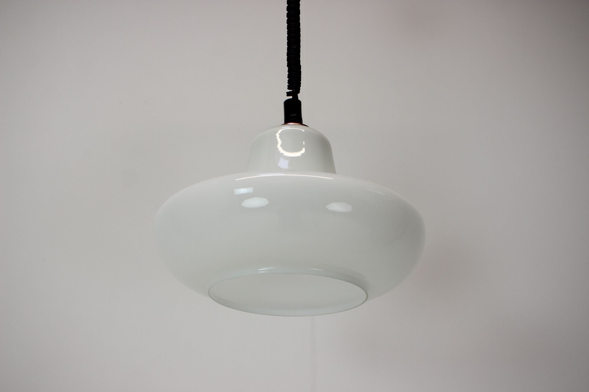 Mid-century adjustable glass pendant, 1970's