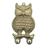 Patère double en laiton représentant un hibou