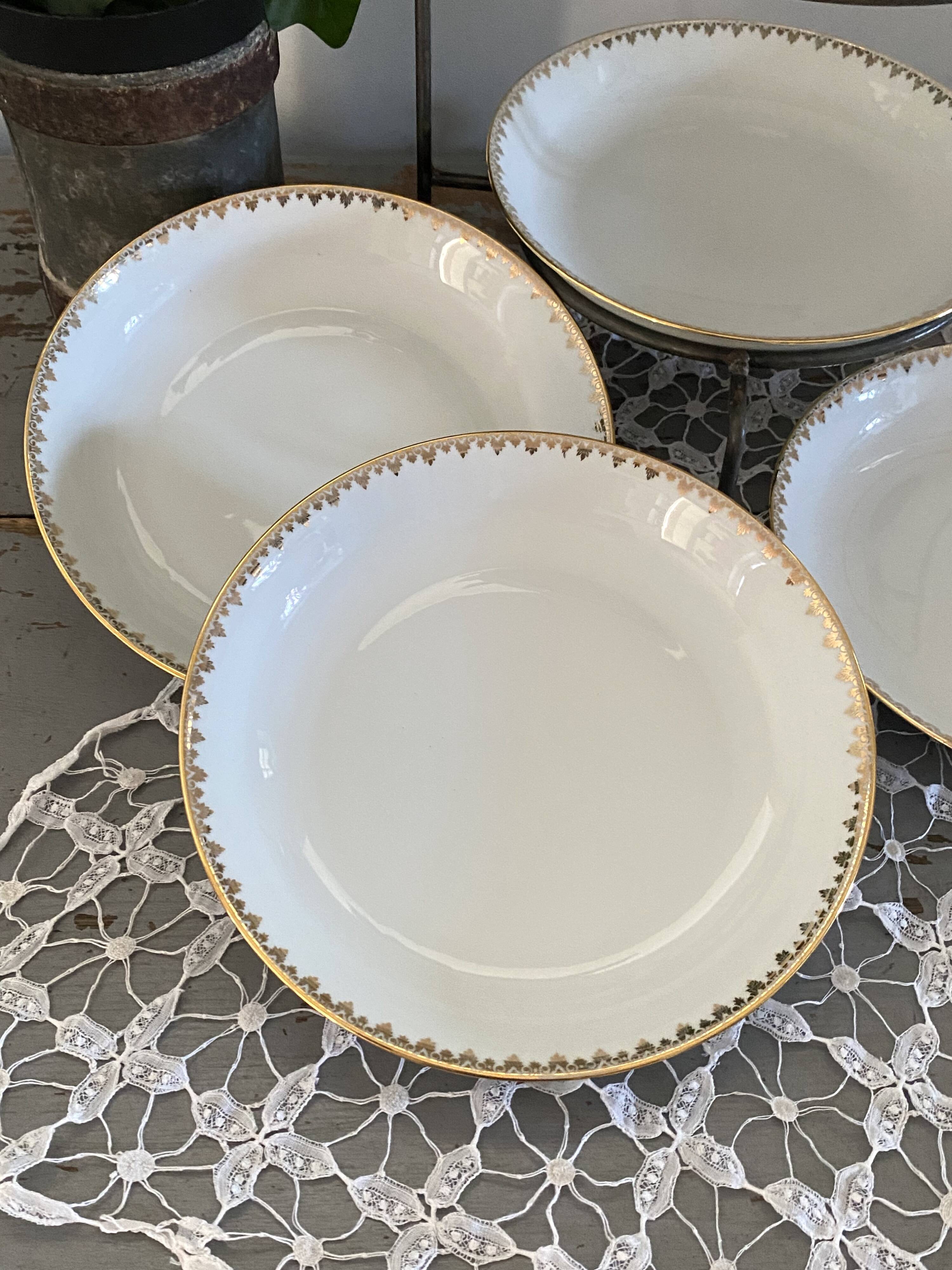 Limoges porcelain soup plates