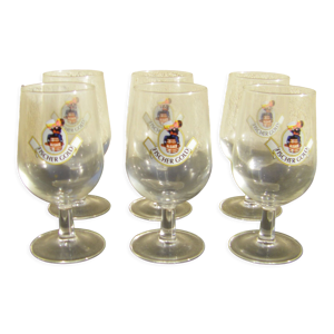 Six verres à bière Fischer Gold
