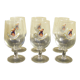 Six Fischer Gold beer glasses