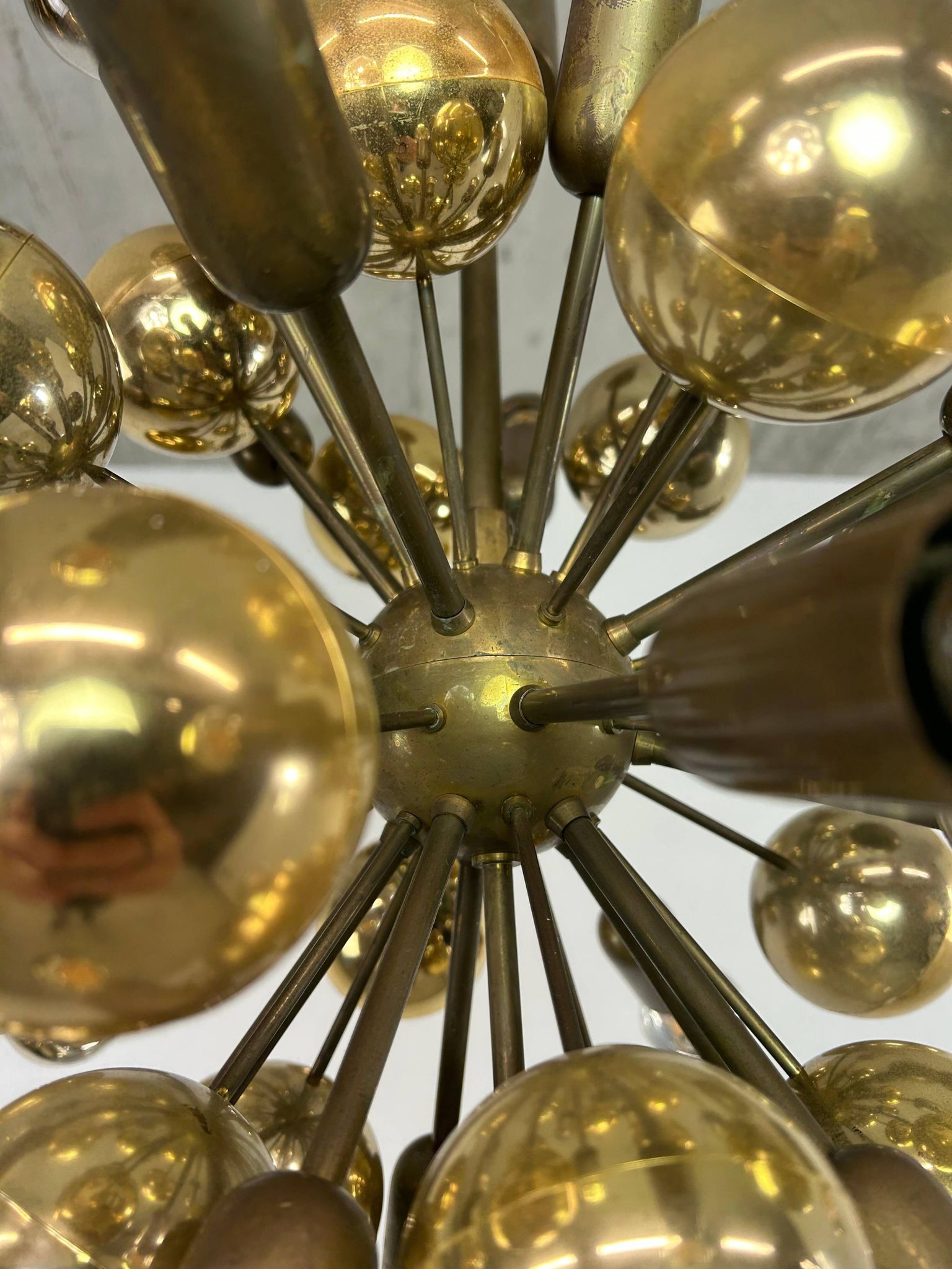 Atomic Suspension in Brass German Mid-Century by Dorothee Becker