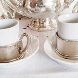 Antique Silver Plated Coffee Set and Cups