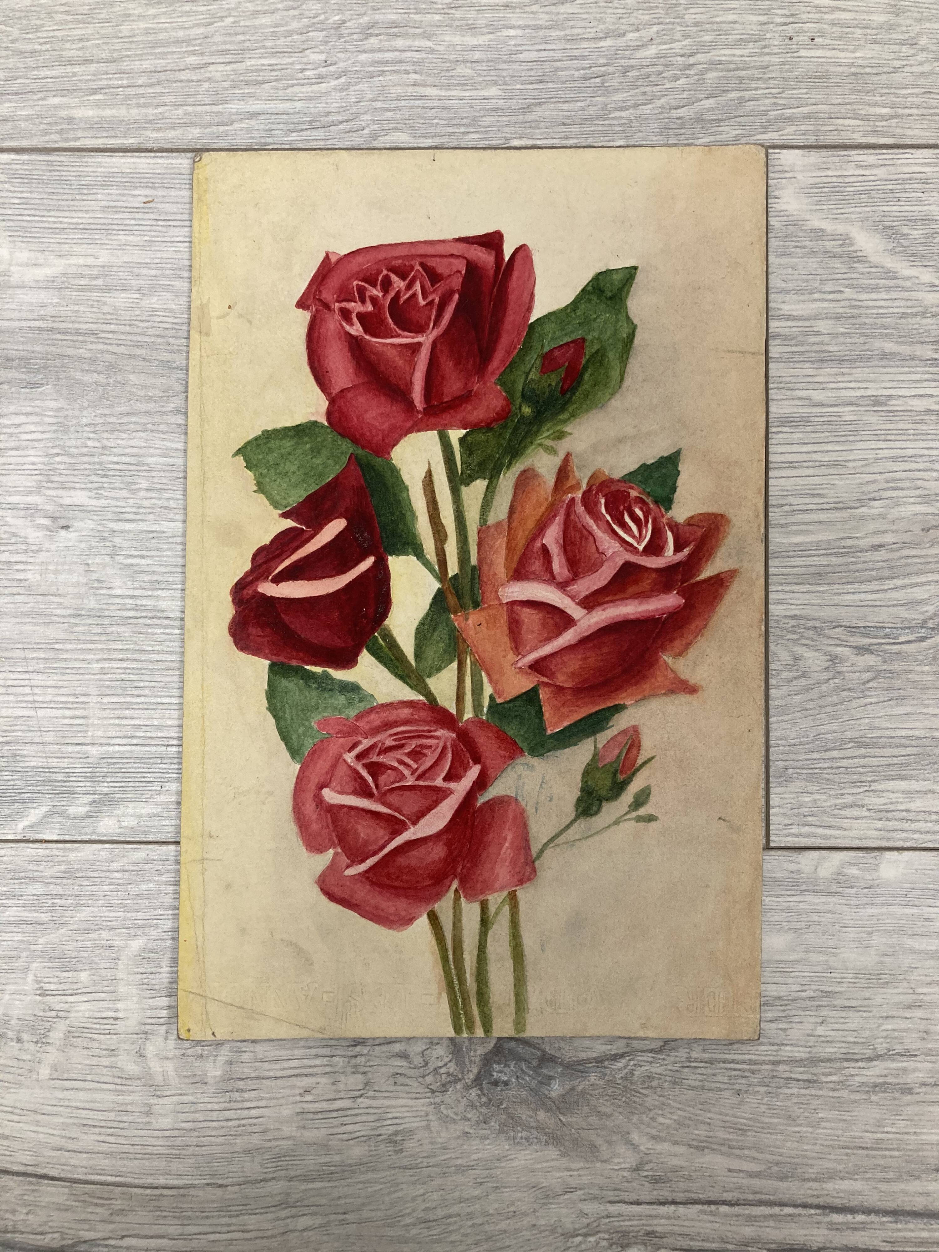 Old rose watercolor