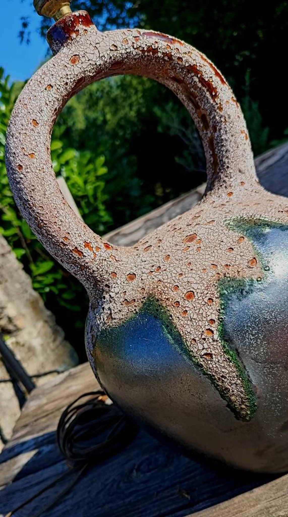 LAMP BASE CERAMIC GLAZE FAT LAVA