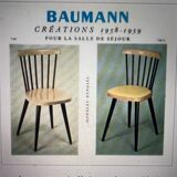Paire de chaises Baumann bistrot troquet en bois jaune et brun