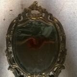 Miroir de toilette ancien en bronze  22x38cm