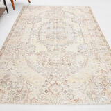 Distressed beige classic carpet 282x193cm