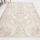 Distressed beige classic carpet 282x193cm
