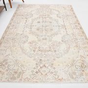 Tapis beige classique Distressed 282x193cm