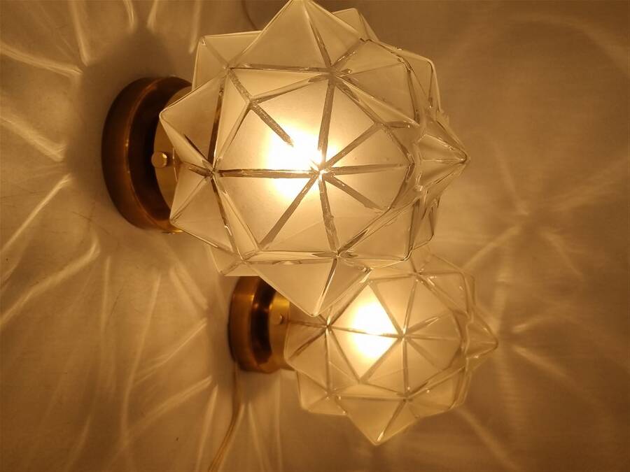 Pair of star wall lights