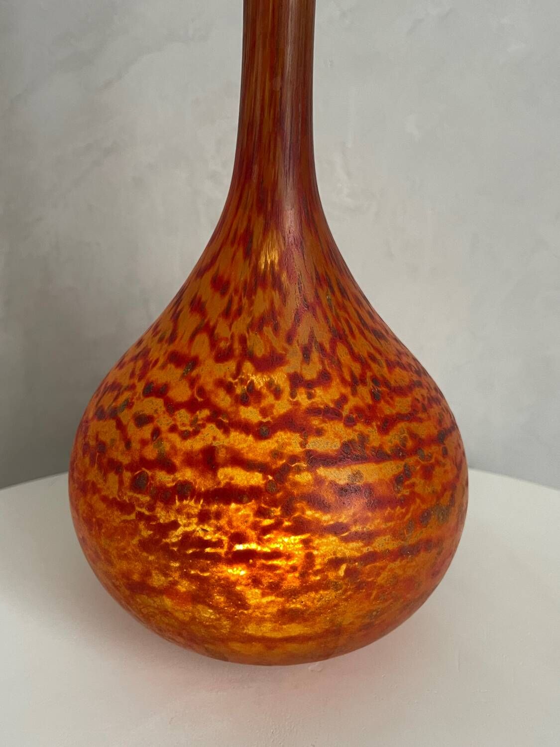 Vase Signed Delatte Nancy – Art Deco – Marbled Glass – 53 cm V