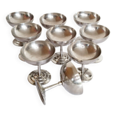 Vintage ice cream or sorbet cups, in 18/10 stainless steel (ref12)