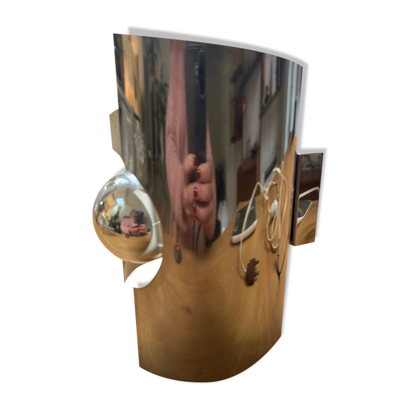 Vintage wall light, stainless steel, Space Age