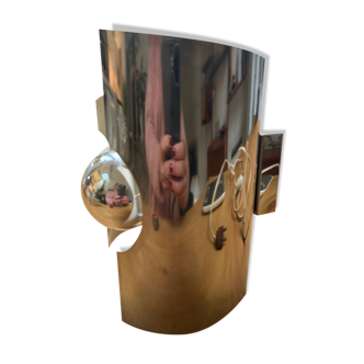 Vintage wall light, stainless steel, Space Age