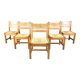Ensemble de 5 chaises en bois de pin par GM Mobler, années 1960.