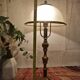 Lampe champignon ancienne en verre et laiton