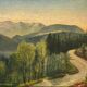 Huile sur toile par A. Biron Pyrénées route du col d'Aspin XXe