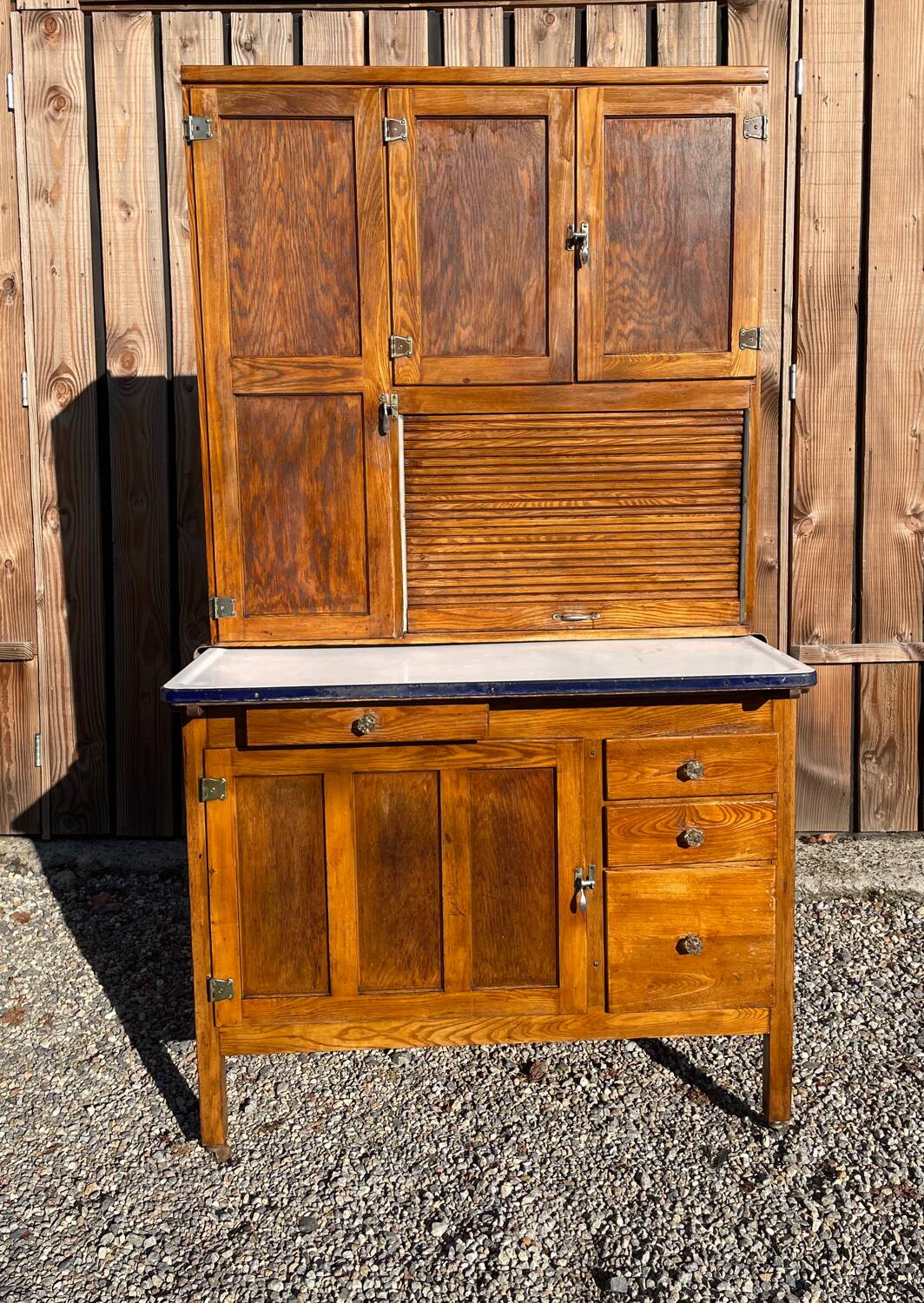 armoire buffet de cuisine porcelaine, émaillée et Hoosier