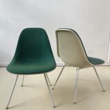 Pair of chairs low base Charles and Ray Eames, fabric Alexander Girard, ed. Herman Miller, 1970