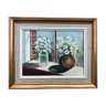 Painting in oil framed bouquet of flowers